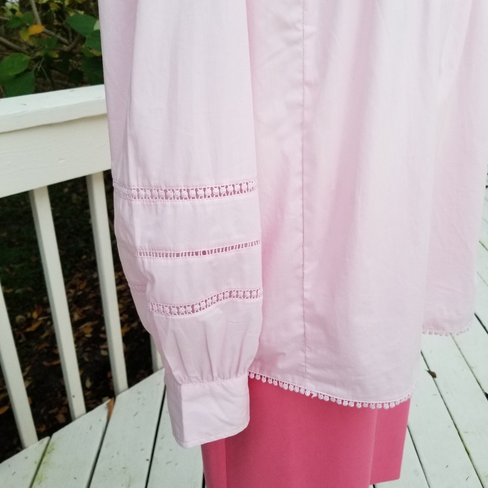 🆕️ J Crew Crocheted Lace Ruffle Top pink - Picture 5 of 7